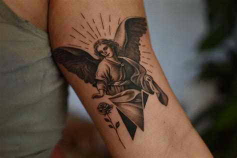 realistic angel tattoo|guardian angel tattoo for women.